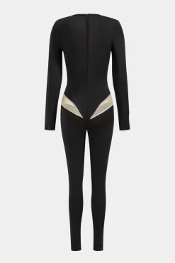 Colorblock Patchwork High Waist Long Sleeve Jumpsuit