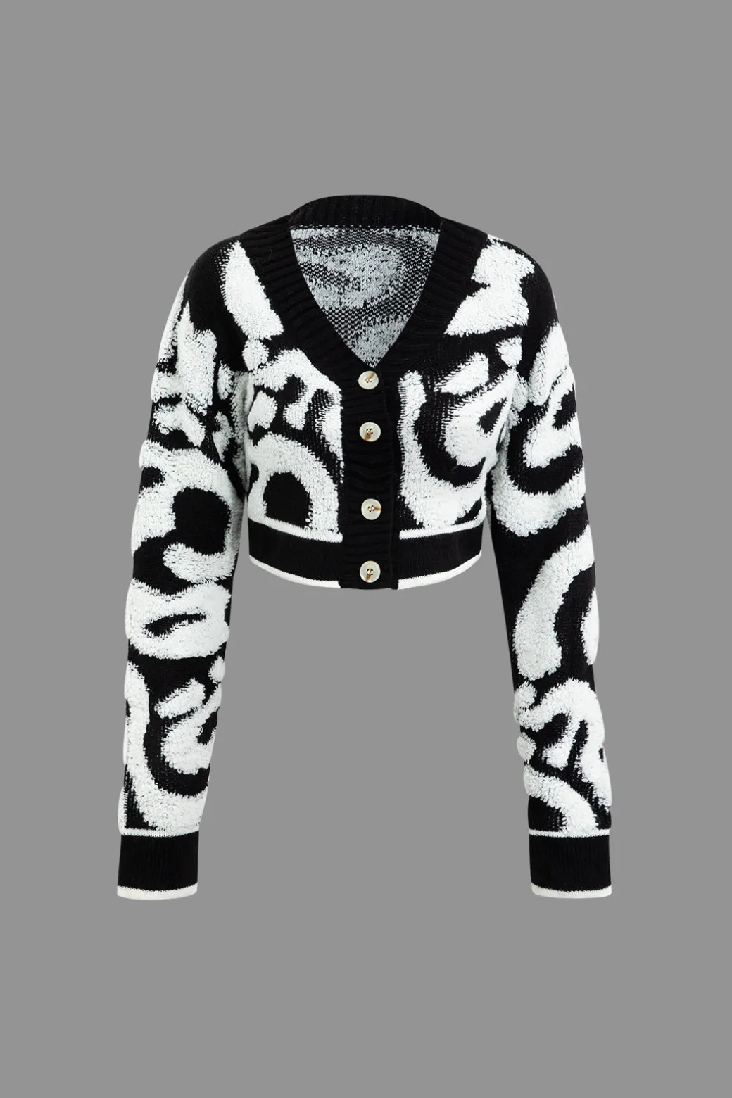 Colorblock V-neck Knit Button Up Cardigan