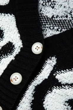 Colorblock V-neck Knit Button Up Cardigan