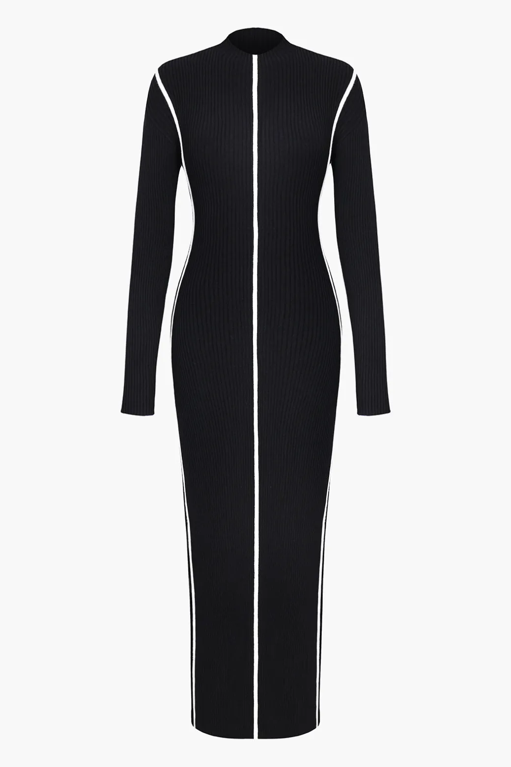 Color-Blocked Long Sleeve Midi Dress