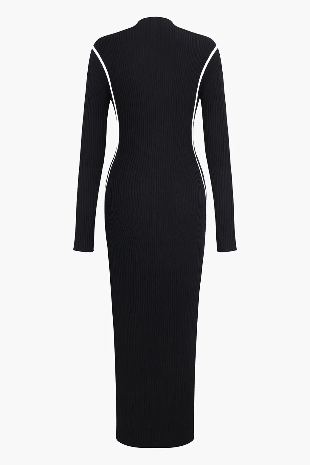 Color-Blocked Long Sleeve Midi Dress
