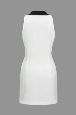 Contrast Button Mini Dress