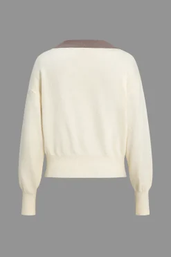 Contrast Button Sweater Cardigan