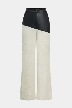 Contrast Color Block Print Straight-leg Trousers