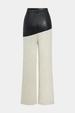 Contrast Color Block Print Straight-leg Trousers