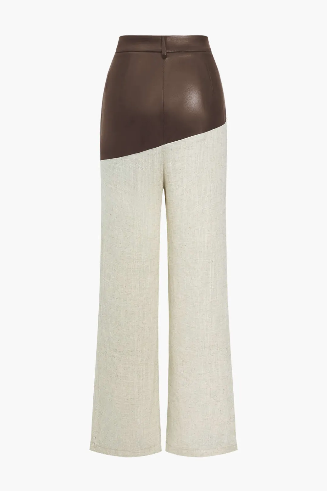 Contrast Color Block Print Straight-leg Trousers