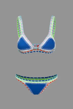 Contrast Crochet Trim Bikini Set