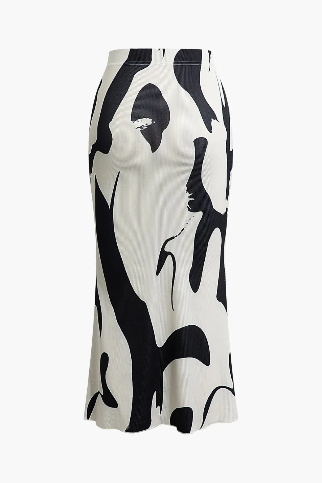 Contrast High Waist Midi Skirt