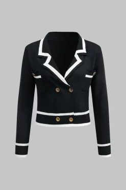 Contrast Knit Button Cardigan And Pants Set