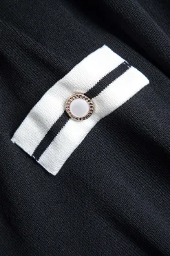 Contrast Knit Button Top And Pants Set