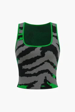 Contrast Knit Tank Top