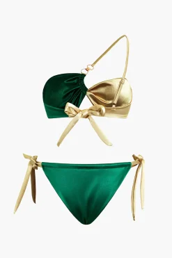Contrast Knot Bikini Set