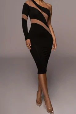 Contrast Mesh Patchwork Maxi Dress