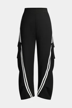 Contrast Pocket Wide Leg Trousers