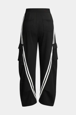 Contrast Pocket Wide Leg Trousers