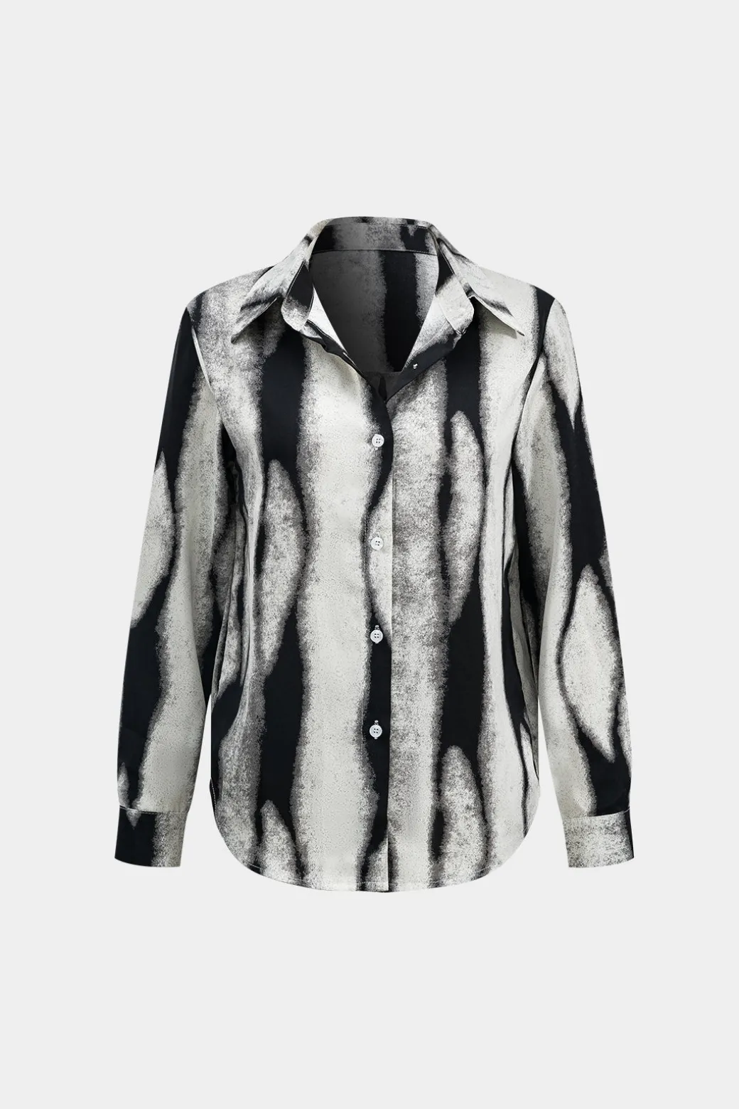 Contrast Print Long-Sleeve Shirt