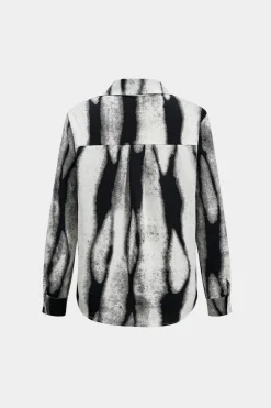 Contrast Print Long-Sleeve Shirt