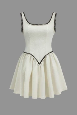 Contrast Ruched Slip Sleeveless Mini Dress