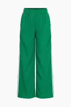 Contrast Side Stripe Pocket Elastic Waist Pants