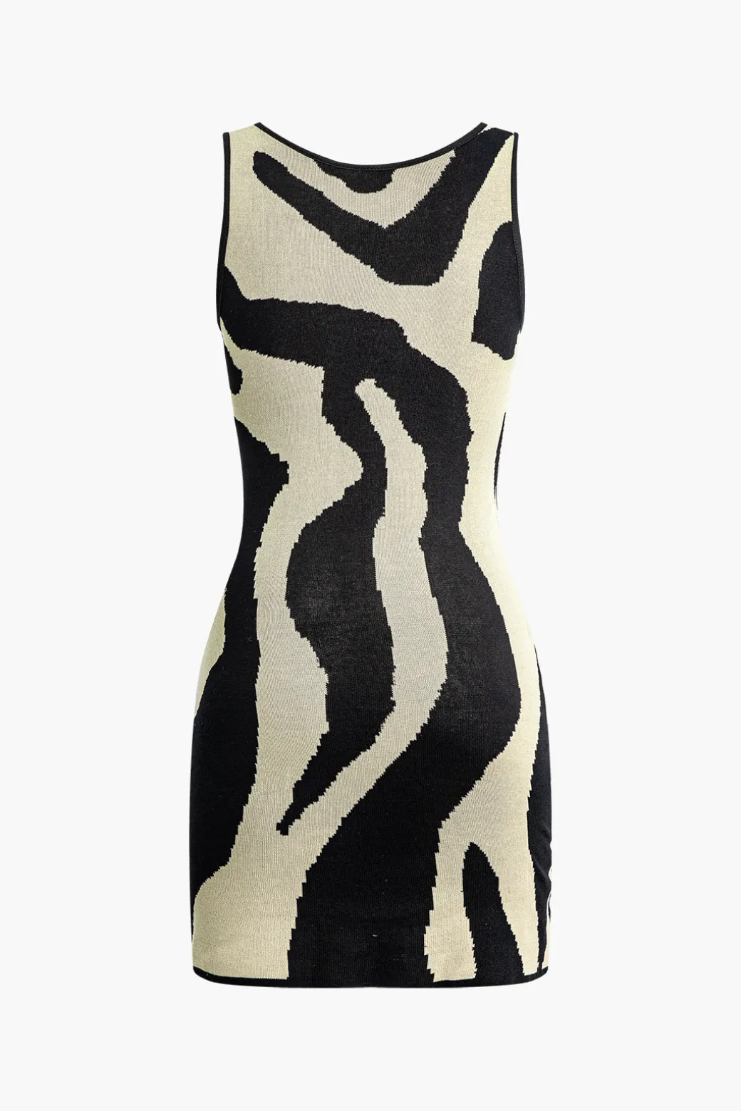 Contrast Sleeveless Knit Mini Dress