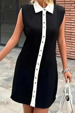 Contrast Sleeveless Mini Dress