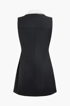Contrast Sleeveless Mini Dress
