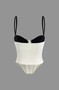 Contrast Strap Corset Cami Top