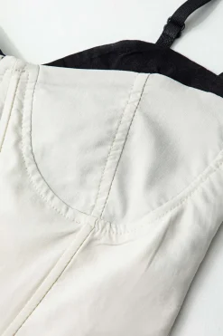 Contrast Strap Corset Cami Top