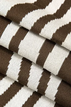 Contrast Stripe Round Neck Knit Maxi Dress