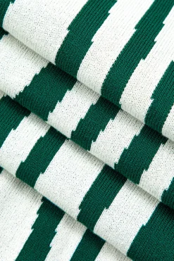 Contrast Stripe Round Neck Knit Maxi Dress