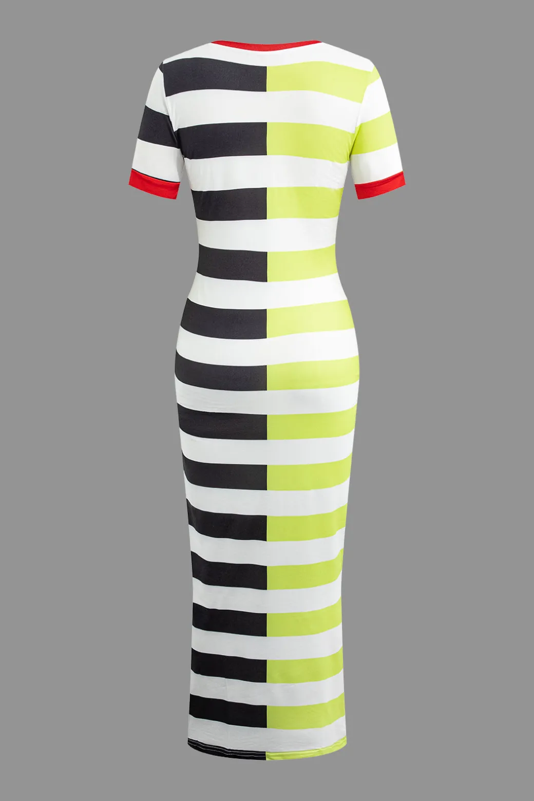 Contrast Striped Maxi Dress