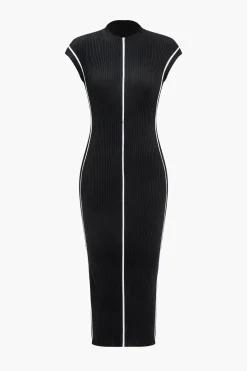 Contrast Sweater Midi Dress