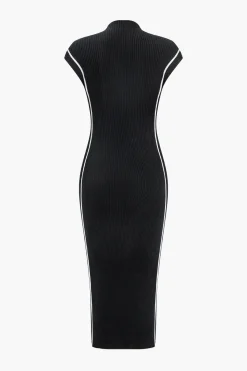Contrast Sweater Midi Dress