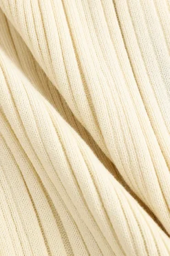 Contrast Trim Button Down Knitted Dress