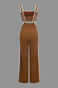 Contrast Trim Tube Top And Trouser Set