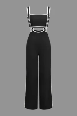 Contrast Trim Tube Top And Trouser Set