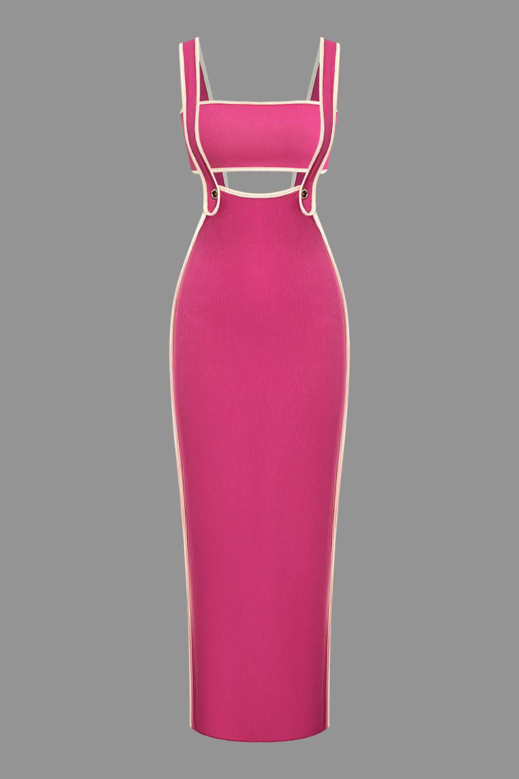 Contrast Trim Tube Top And Pinafore Dress Set