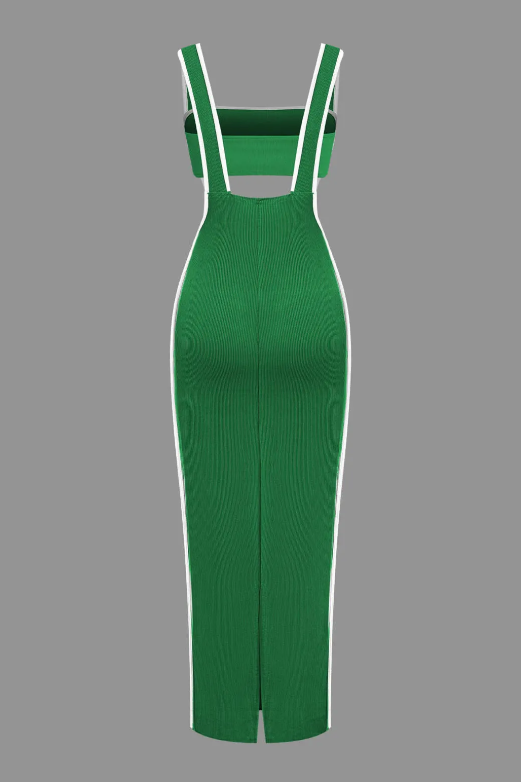 Contrast Trim Tube Top And Pinafore Dress Set