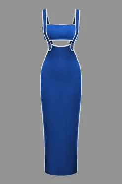 Contrast Trim Tube Top And Pinafore Dress Set