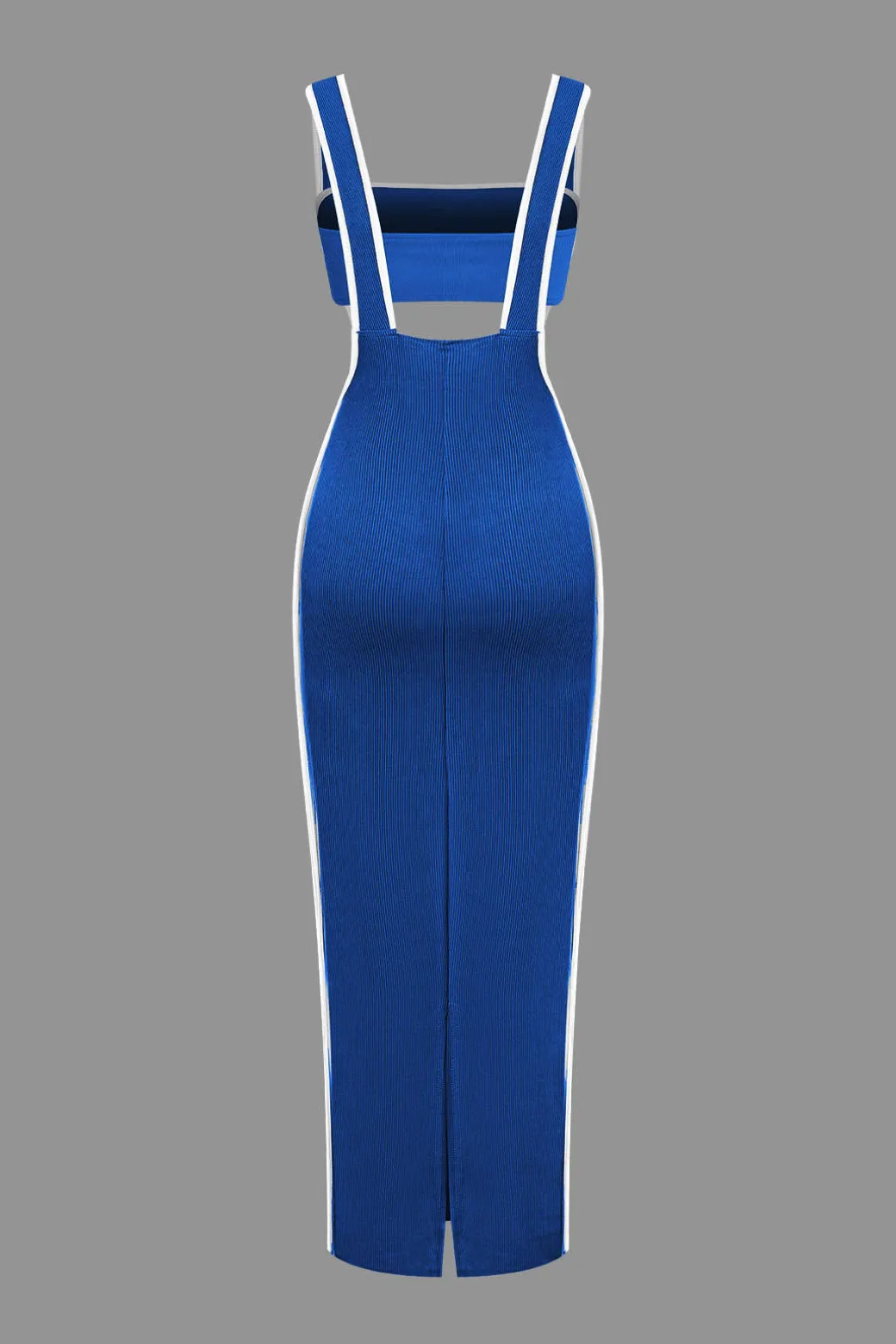 Contrast Trim Tube Top And Pinafore Dress Set