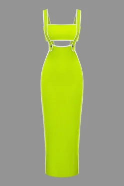 Contrast Trim Tube Top And Pinafore Dress Set