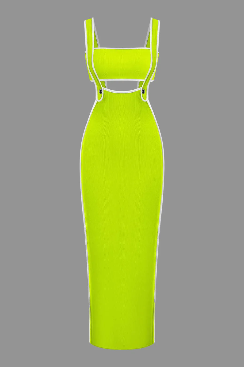 Contrast Trim Tube Top And Pinafore Dress Set