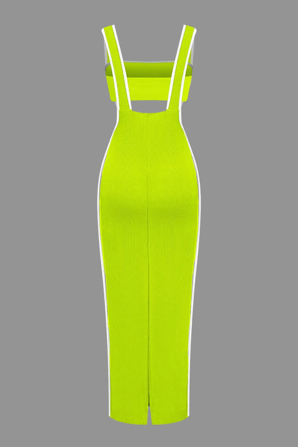 Contrast Trim Tube Top And Pinafore Dress Set