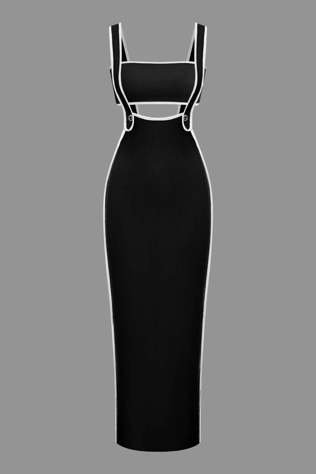Contrast Trim Tube Top And Pinafore Dress Set