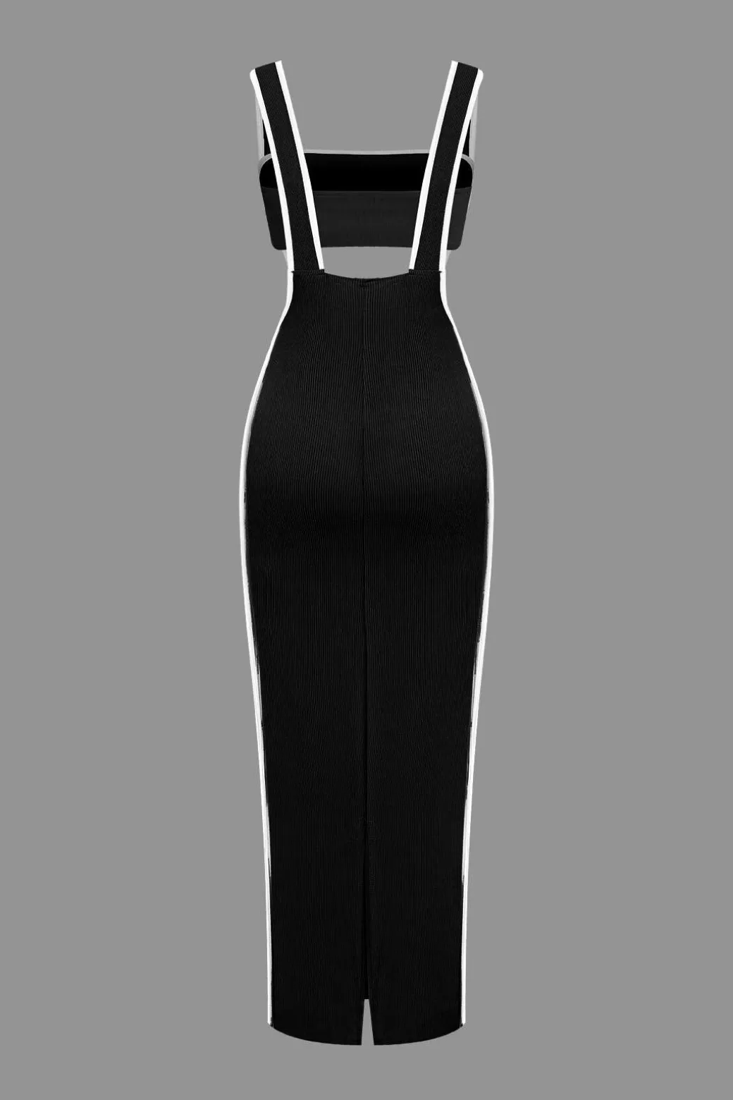 Contrast Trim Tube Top And Pinafore Dress Set