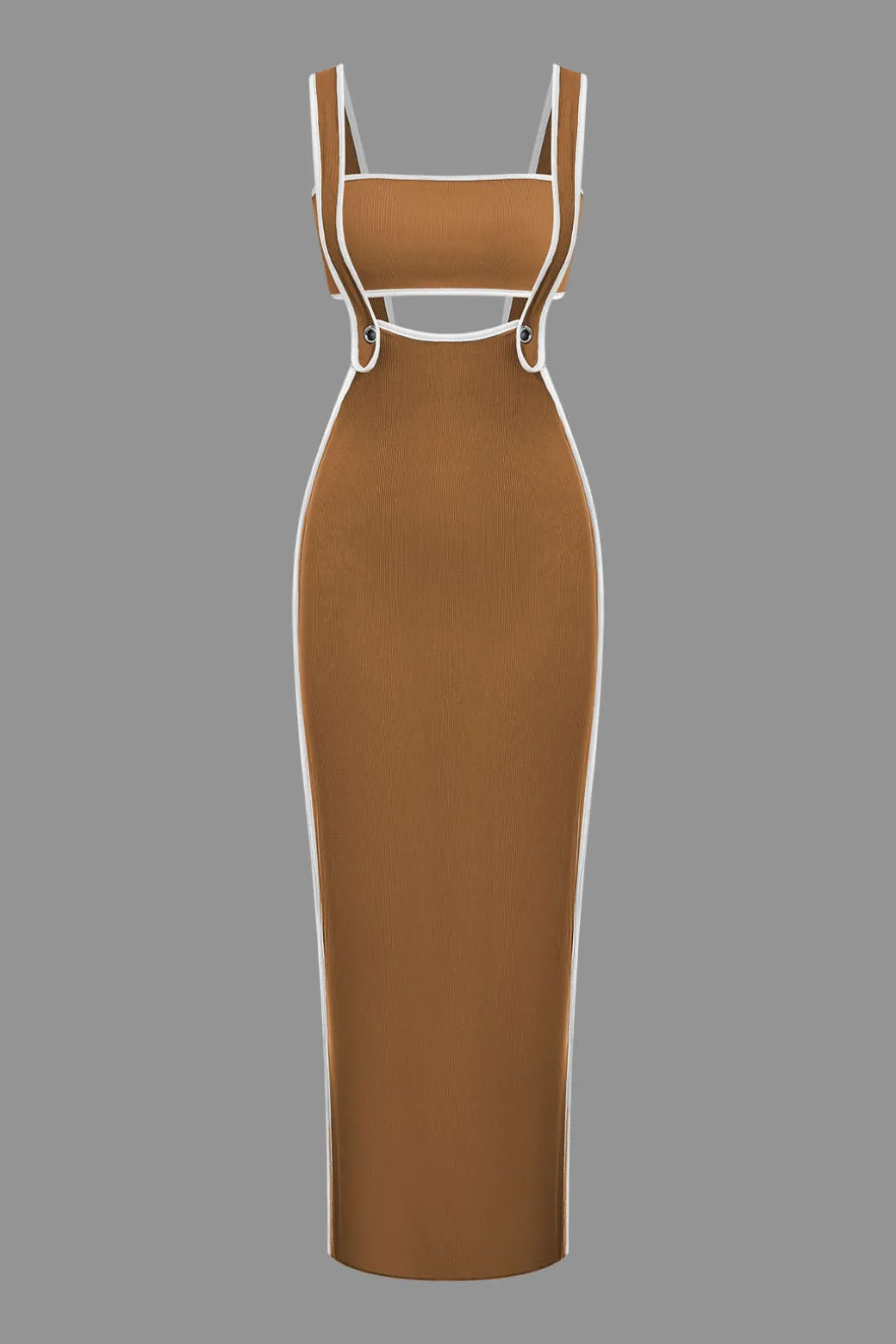 Contrast Trim Tube Top And Pinafore Dress Set