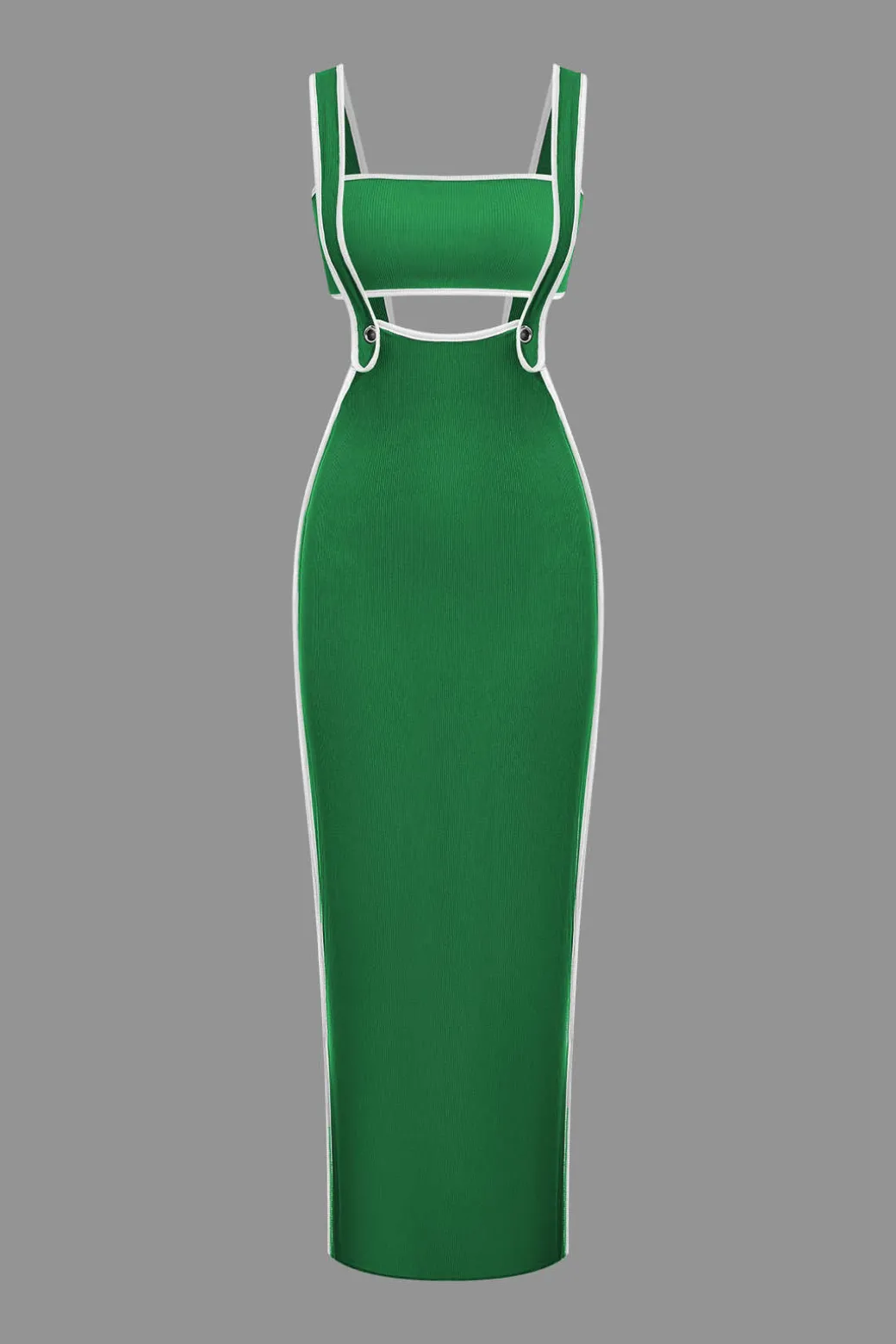 Contrast Trim Tube Top And Pinafore Dress Set