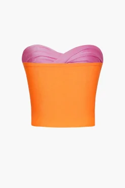 Contrast Twisted Front Tube Top