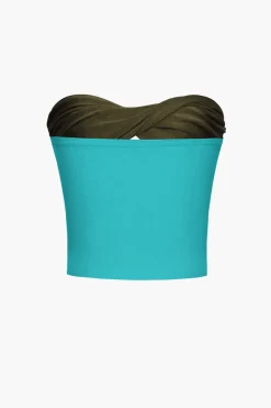 Contrast Twisted Front Tube Top