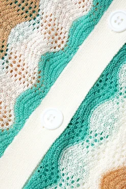 Contrast Wavy Stripe Knit Dress